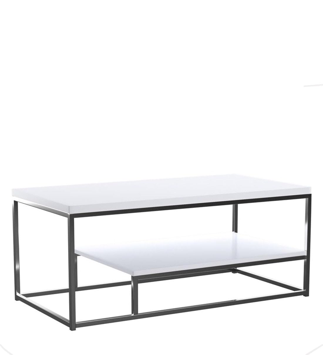 Leena Metal Centre Coffee Table Home Outdoor Furniture | Coffee Table for Office Living Room Furniture | Metal Frame with Wooden Plank |
