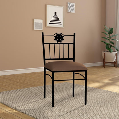 Anishwar Vixen Dining Chair, Black And Brown Finish