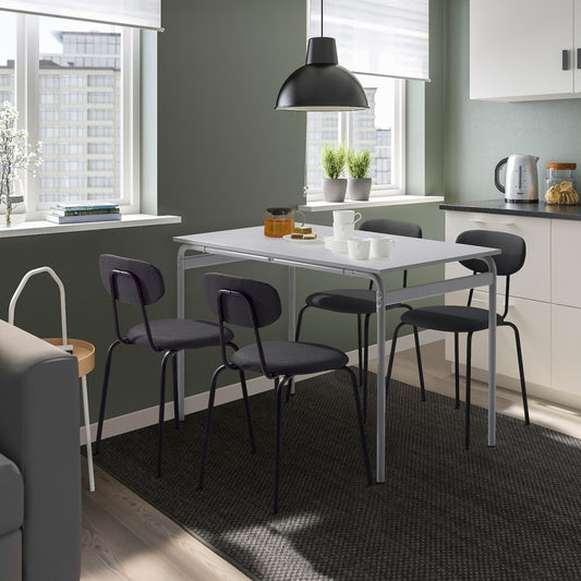 Anishwar Vanilla 4 Seater Dining Set ( White And Black )
