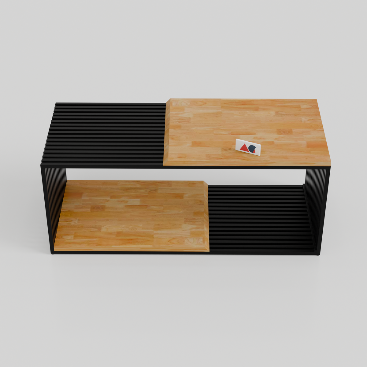 ANISHWAR Premium Rubberwood Coffee Table | Modern Metal Frame Center Table | 40×16×17 Inch