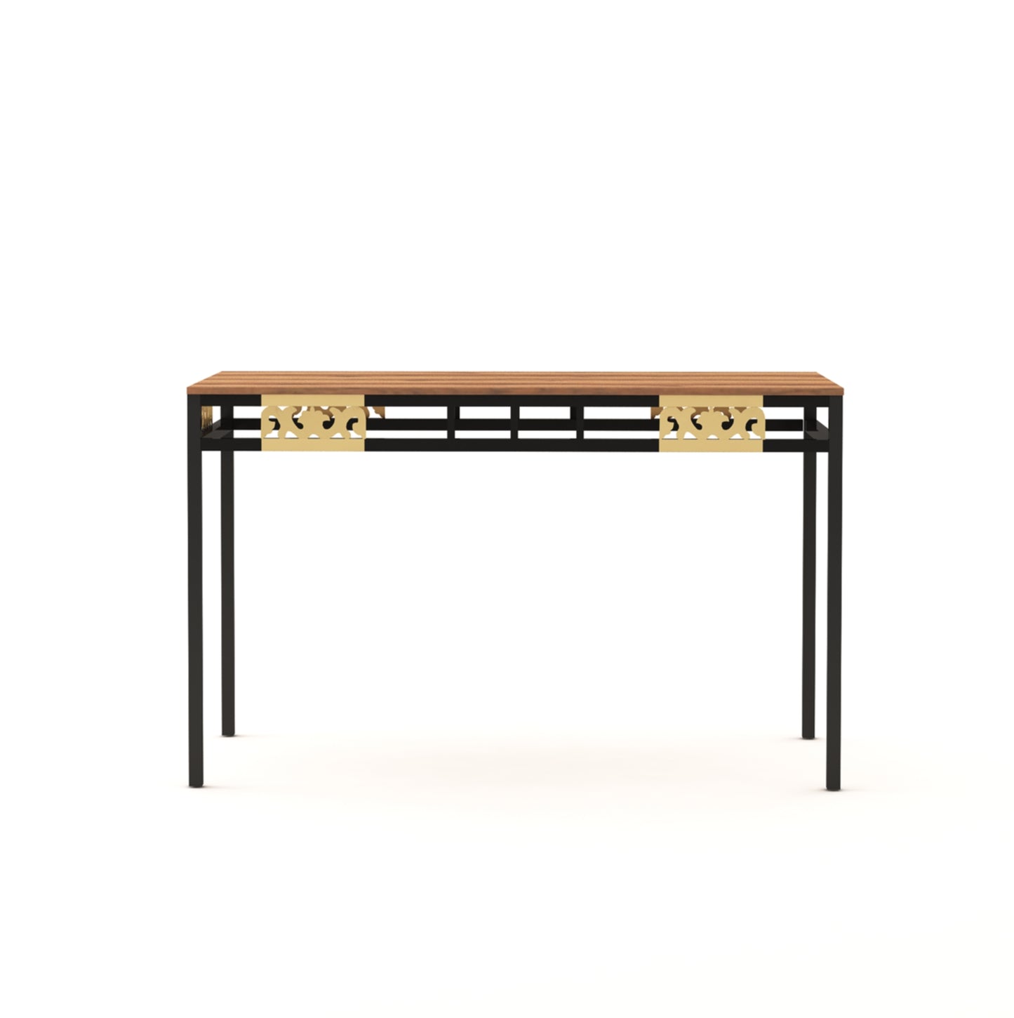 Engendered Wood Top Dining Table with Cushioned Chairs | Metal Dining Table Set for Living Room Dinning Hall Home Hotel
