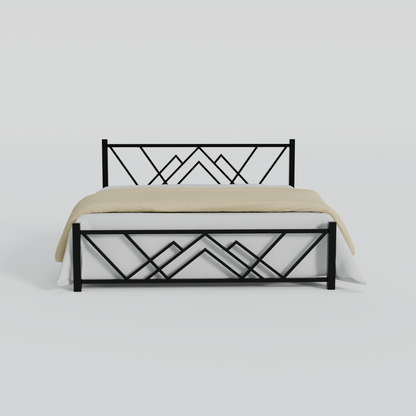 ANISHWAR King Size Metal Bed | Premium Iron Bed with Elegant Curved Design