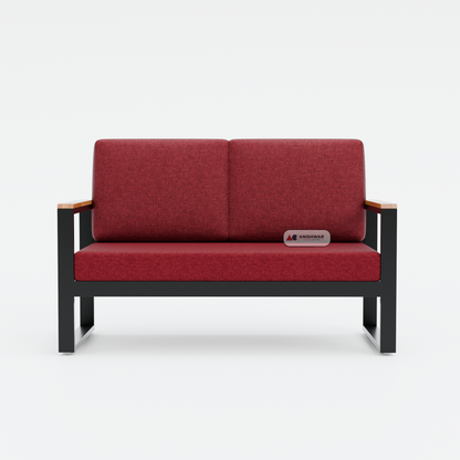 Metal Frame 2 Seater Sofa | Modern Fabric Sofa for Living Room | Wooden Sofa Alternative