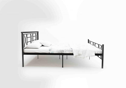 Sark Metal King Size Bed | Metal Double Bed with Headboard | Iron Black | DIY (Do It Yourself)