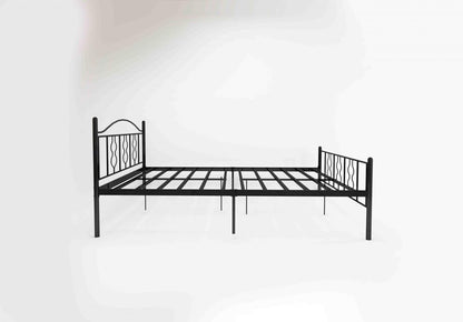 Wrought Iron Metal King Size Bed | Metal Double Bed with Headboard | Bed for Bedroom | Iron Black | DIY (Do It Yourself)