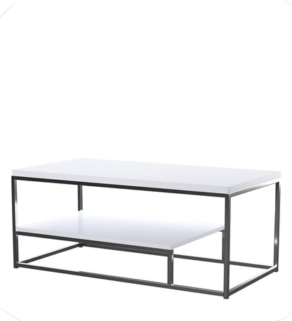 Leena Metal Centre Coffee Table Home Outdoor Furniture | Coffee Table for Office Living Room Furniture | Metal Frame with Wooden Plank |
