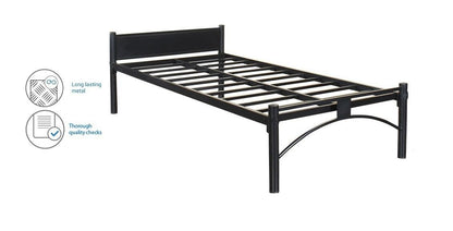 Metal Single Bed for Home | Metal Single Bed with Headboard | Bed for Bedroom | Iron Black | DIY (Do It Yourself)