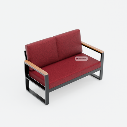 Metal Frame 2 Seater Sofa | Modern Fabric Sofa for Living Room | Wooden Sofa Alternative