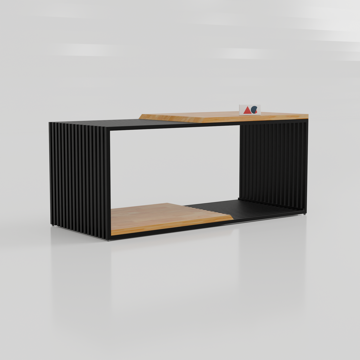 ANISHWAR Premium Rubberwood Coffee Table | Modern Metal Frame Center Table | 40×16×17 Inch
