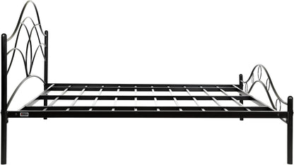 Metal King Size Bed | Metal Double Bed with Headboard | Bed for Bedroom | Iron Black | DIY (Do It Yourself)