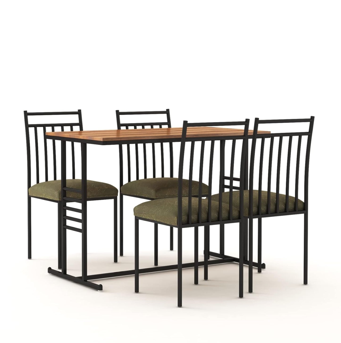 Engendered Wood Top Dining Table with Cushioned Chairs | Metal Dining Table Set for Living Room Dinning Hall Home Hotel