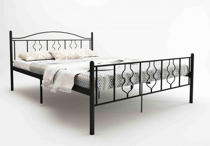 Wrought Iron Metal King Size Bed | Metal Double Bed with Headboard | Bed for Bedroom | Iron Black | DIY (Do It Yourself)