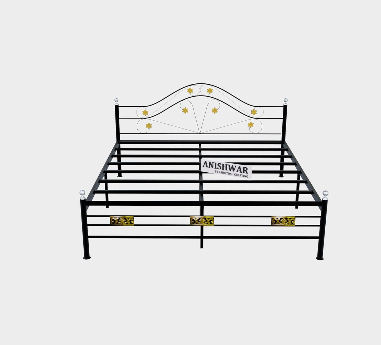 Aurora Metal Framing Queen Size Bed for Bedroom | Heavy Duty Bed for Kids Room Hotel Home | Black Finish | DIY (Do It Yourself)