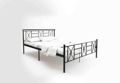 Sark Metal King Size Bed | Metal Double Bed with Headboard | Iron Black | DIY (Do It Yourself)