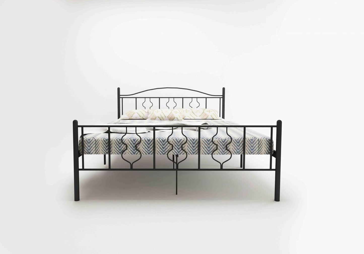 Wrought Iron Metal King Size Bed | Metal Double Bed with Headboard | Bed for Bedroom | Iron Black | DIY (Do It Yourself)