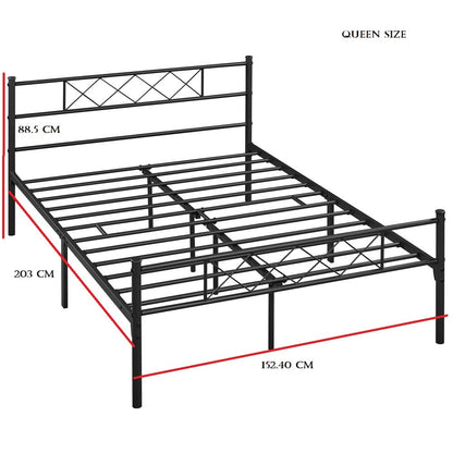 Hulk Metal Queen Size Bed | Metal Double Bed with Headboard | Bed for Bedroom Home | Iron Black