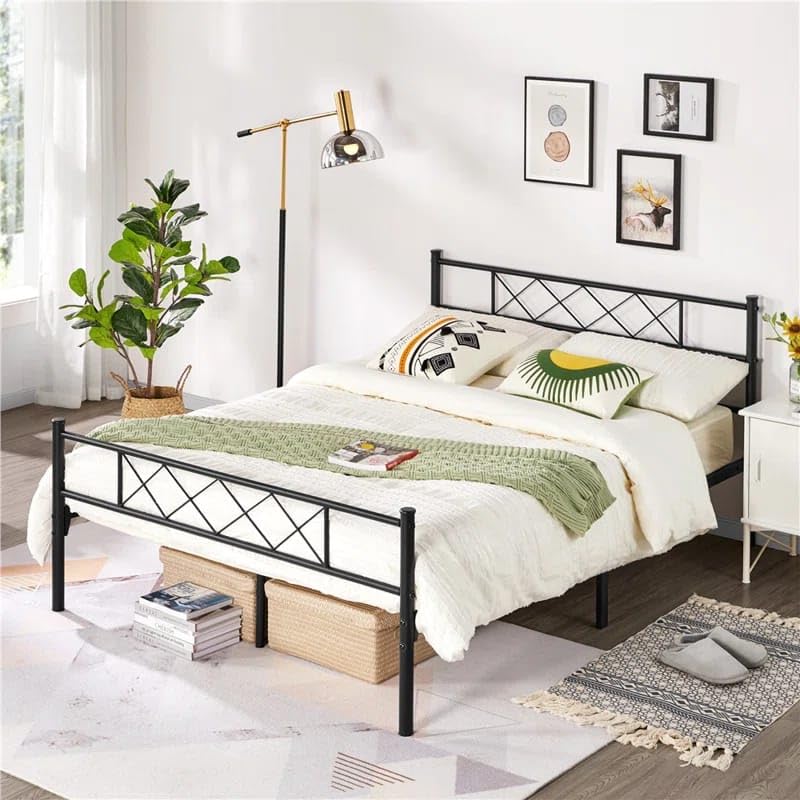 Hulk Metal Queen Size Bed | Metal Double Bed with Headboard | Bed for Bedroom Home | Iron Black