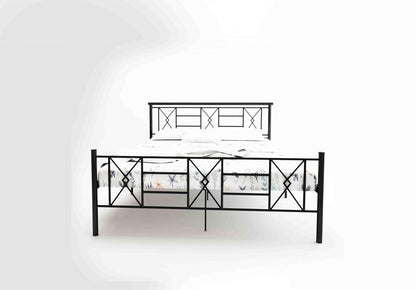 Sark Metal King Size Bed | Metal Double Bed with Headboard | Iron Black | DIY (Do It Yourself)