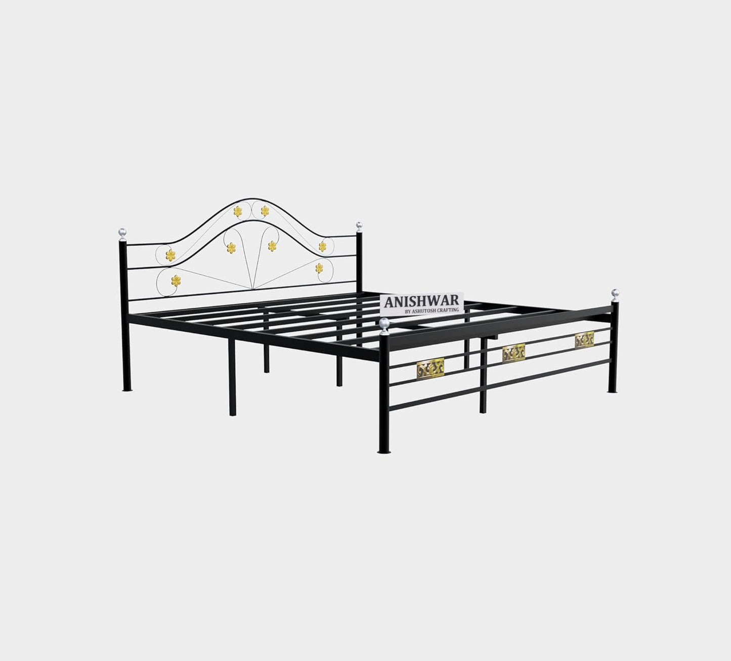 Aurora Metal Framing Queen Size Bed for Bedroom | Heavy Duty Bed for Kids Room Hotel Home | Black Finish | DIY (Do It Yourself)