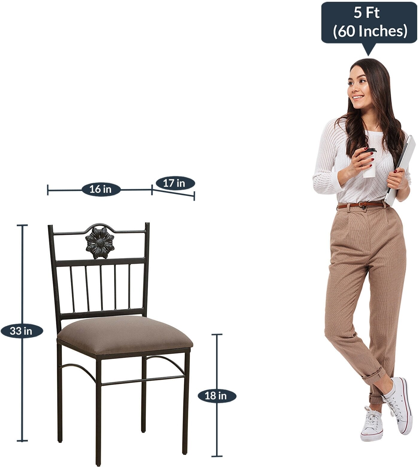 Anishwar Vixen Dining Chair, Black And Brown Finish
