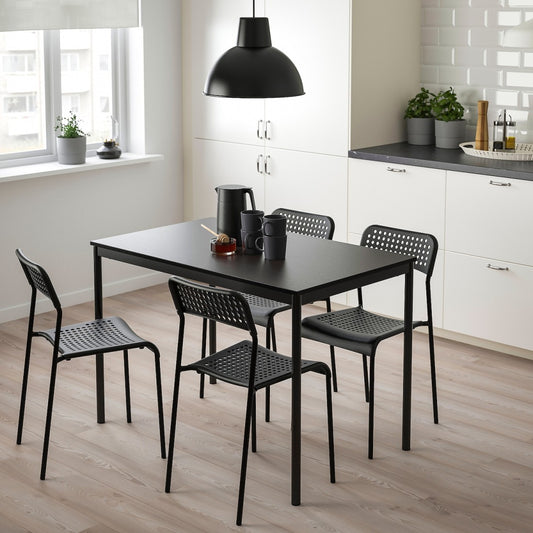 Anishwar Enrico 4 Seater Dining Set Black Finish