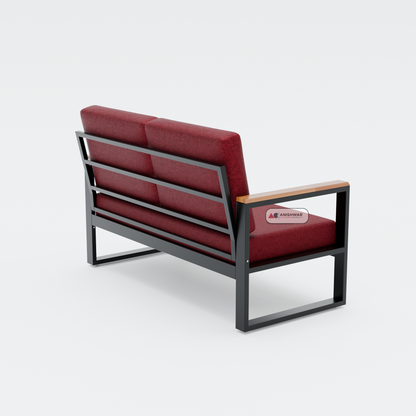 Metal Frame 2 Seater Sofa | Modern Fabric Sofa for Living Room | Wooden Sofa Alternative