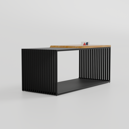 ANISHWAR Modern Coffee Table | Premium Rubberwood Top with Metal Frame | 40×16×17 Inch