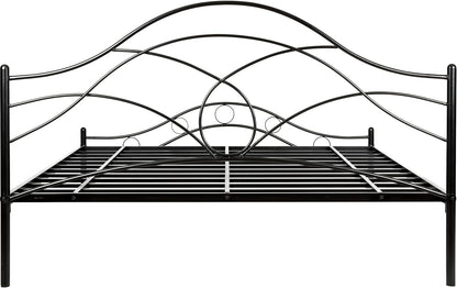 Metal King Size Bed | Metal Double Bed with Headboard | Bed for Bedroom | Iron Black | DIY (Do It Yourself)