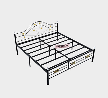 Aurora Metal Framing Queen Size Bed for Bedroom | Heavy Duty Bed for Kids Room Hotel Home | Black Finish | DIY (Do It Yourself)