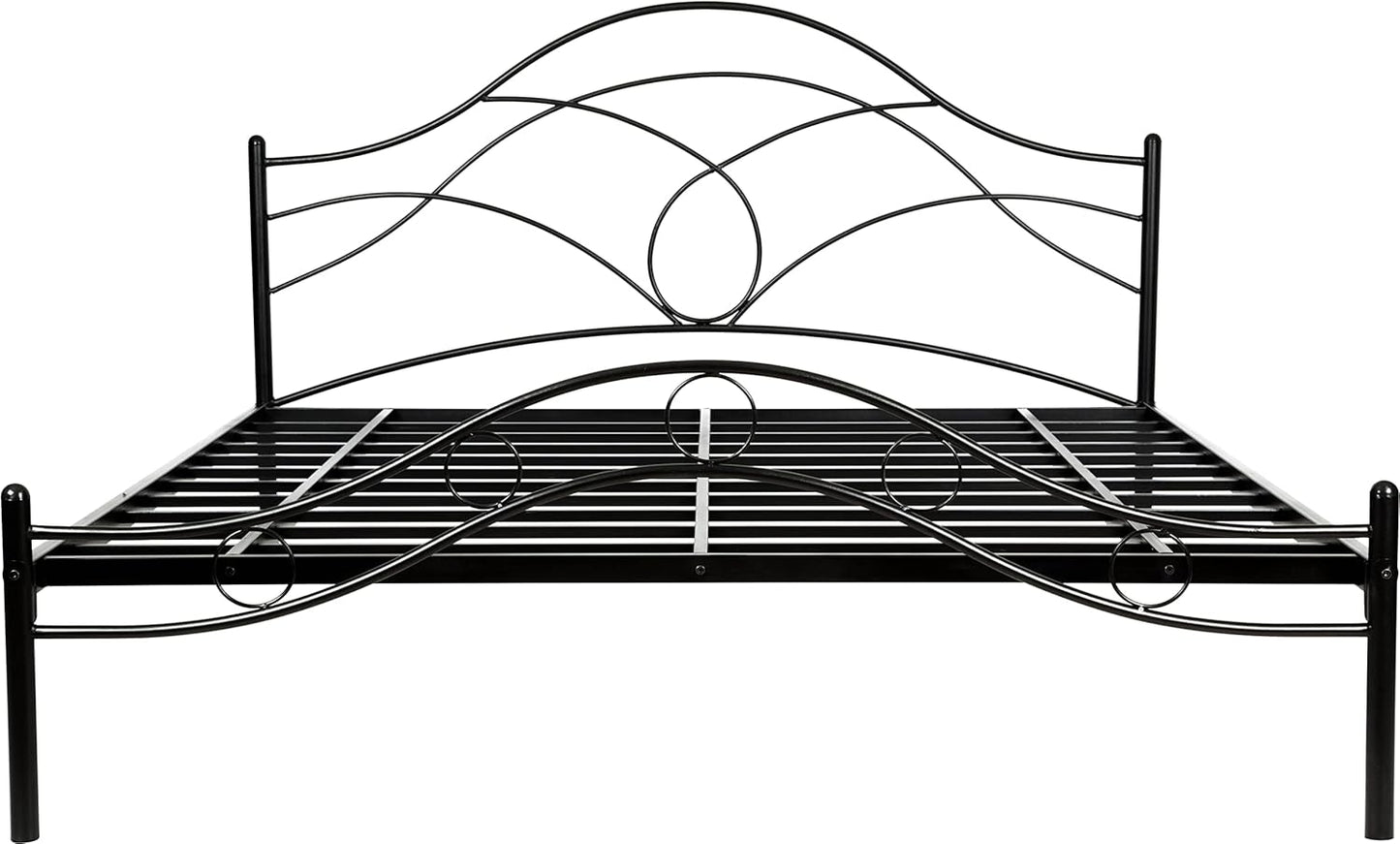 Metal King Size Bed | Metal Double Bed with Headboard | Bed for Bedroom | Iron Black | DIY (Do It Yourself)