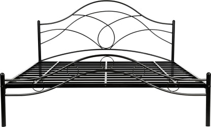 Metal King Size Bed | Metal Double Bed with Headboard | Bed for Bedroom | Iron Black | DIY (Do It Yourself)