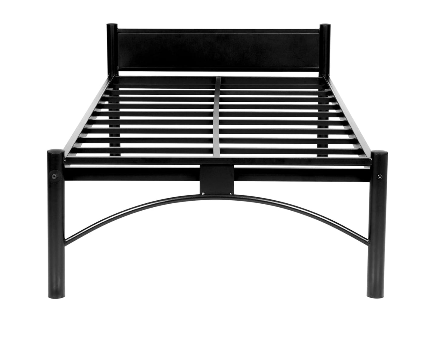 Metal Single Bed for Home | Metal Single Bed with Headboard | Bed for Bedroom | Iron Black | DIY (Do It Yourself)