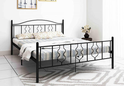 Wrought Iron Metal King Size Bed | Metal Double Bed with Headboard | Bed for Bedroom | Iron Black | DIY (Do It Yourself)