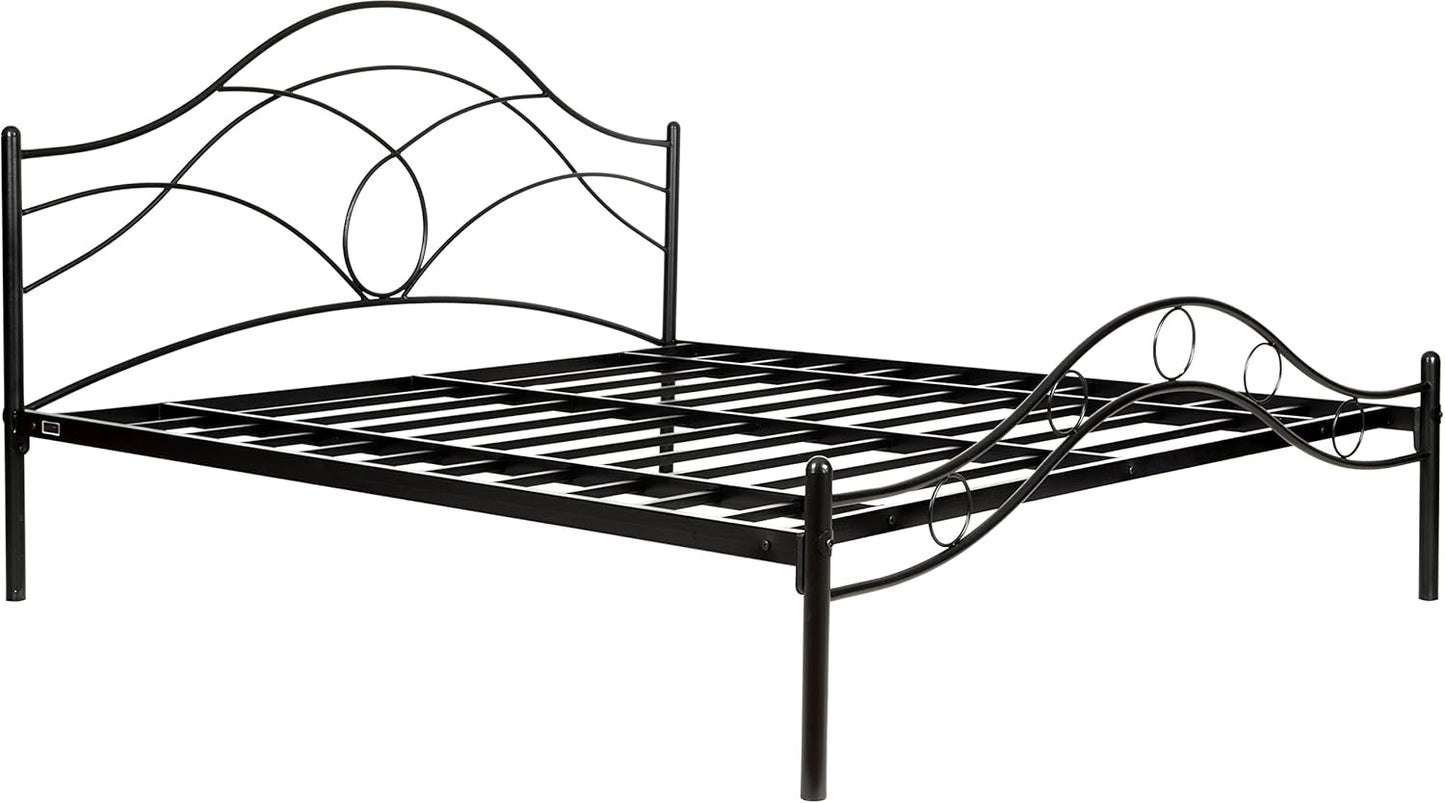 Metal King Size Bed | Metal Double Bed with Headboard | Bed for Bedroom | Iron Black | DIY (Do It Yourself)