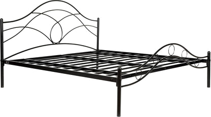 Metal King Size Bed | Metal Double Bed with Headboard | Bed for Bedroom | Iron Black | DIY (Do It Yourself)
