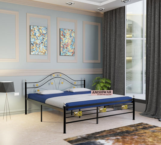 Aurora Metal Framing Queen Size Bed for Bedroom | Heavy Duty Bed for Kids Room Hotel Home | Black Finish | DIY (Do It Yourself)
