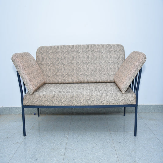 Anishwar Metal 3 Seater Sofa ( Cream And Grey Finish )