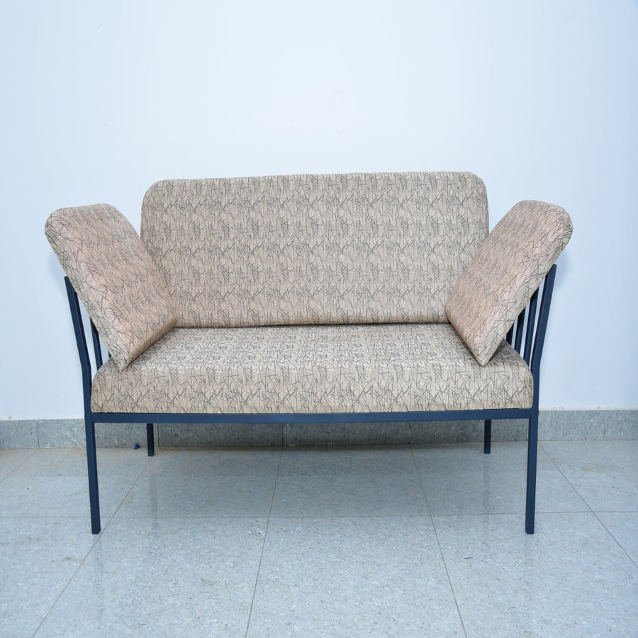 Anishwar Metal 3 Seater Sofa ( Cream And Grey Finish )