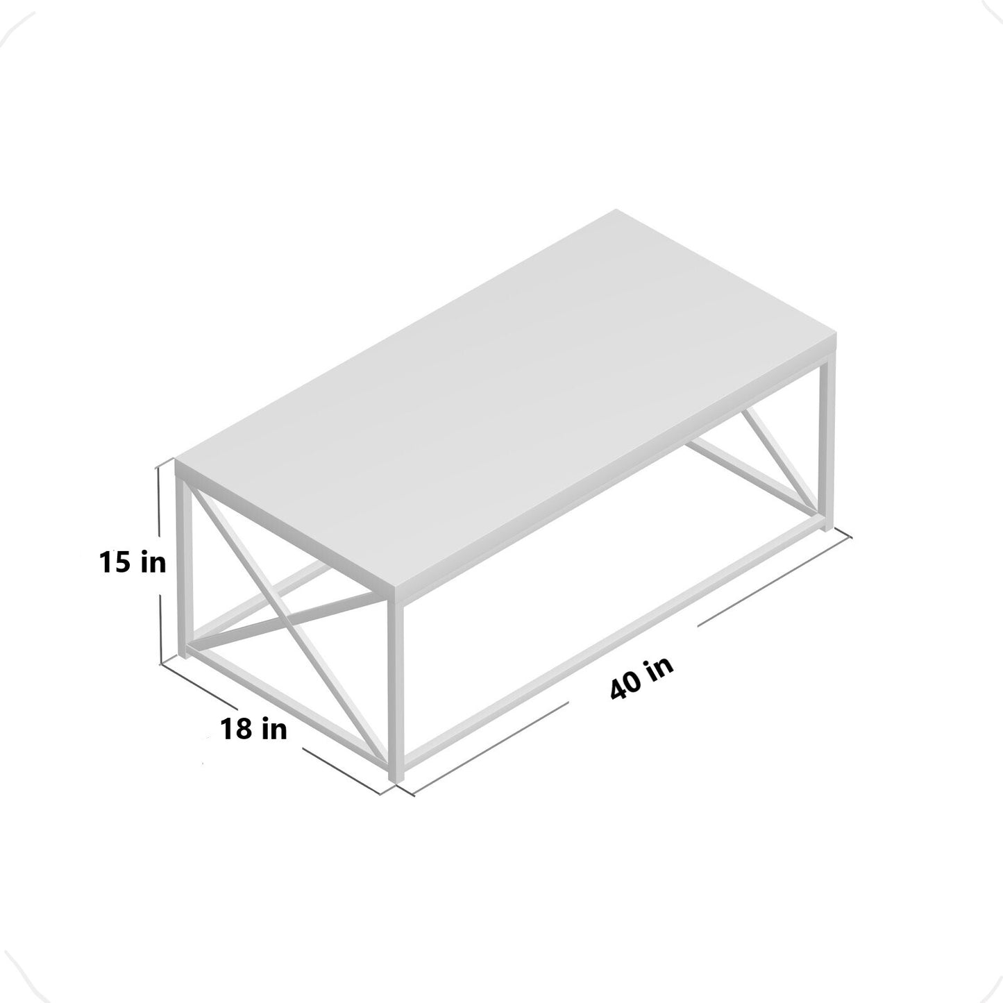 Anishwar Orca Coffee Table ( Silver And White Finish )