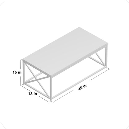 Anishwar Orca Coffee Table ( Silver And White Finish )