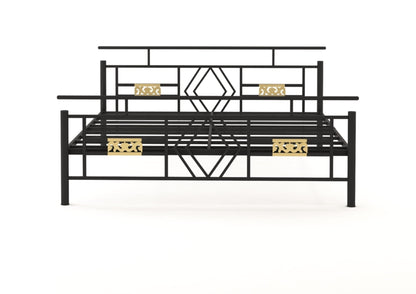 Anishwar House Ston Metal King Bed ( Black Finish )