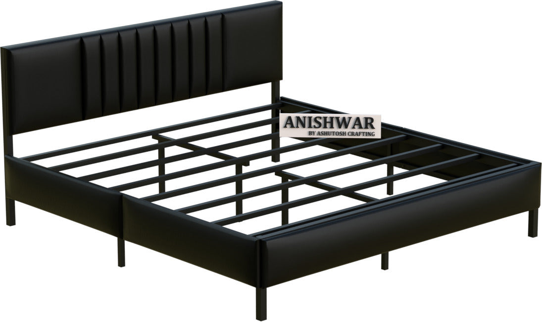 Anishwar Angela Upholstered Queen Bed ( Black Finish )