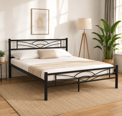 King Size Metal Bed for Bedroom | Modern & Sturdy Steel Bed