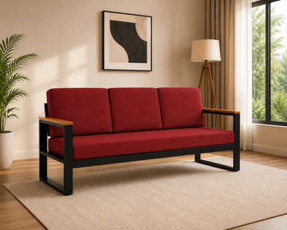 ANISHWAR 3 Seater Metal Frame Sofa – Premium Upholstered Sofa