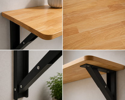 ANISHWAR Space Saver Wall Mounted Folding Table | 76x38 cm Foldable Desk for Home Office, Laptop & Kitchen