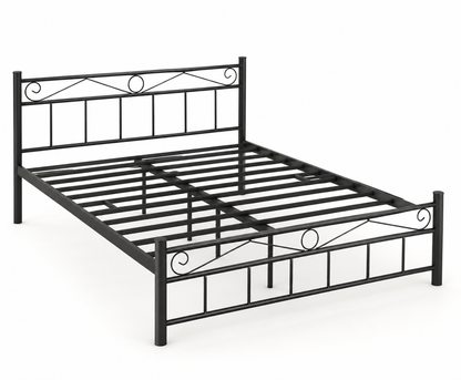 ANISHWAR King Size Metal Bed for Bedroom | 72 × 78 Inch King Bed Frame | Strong Metal Construction with Stylish Decorative Headboard & Footboard | Modern Double Bed for Home
