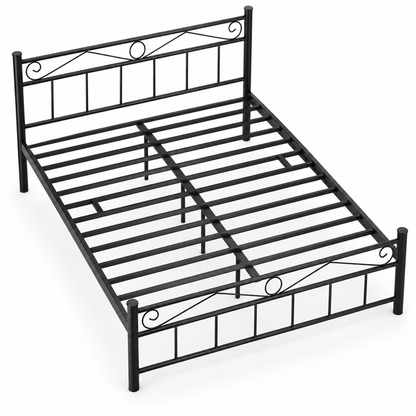 ANISHWAR King Size Metal Bed for Bedroom | 72 × 78 Inch King Bed Frame | Strong Metal Construction with Stylish Decorative Headboard & Footboard | Modern Double Bed for Home