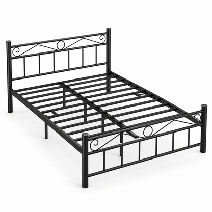 ANISHWAR King Size Metal Bed for Bedroom | 72 × 78 Inch King Bed Frame | Strong Metal Construction with Stylish Decorative Headboard & Footboard | Modern Double Bed for Home