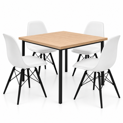 ANISHWAR 4 Seater Dining Table Set with 4 Chairs | 48 × 30 × 30 Inch Dining Table | Modern Wooden Finish Table | Strong Metal Frame | Premium Dining Set