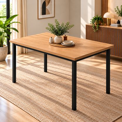 ANISHWAR 4 Seater Dining Table Set with 4 Chairs | 48 × 30 × 30 Inch Dining Table | Modern Wooden Finish Table | Strong Metal Frame | Premium Dining Set